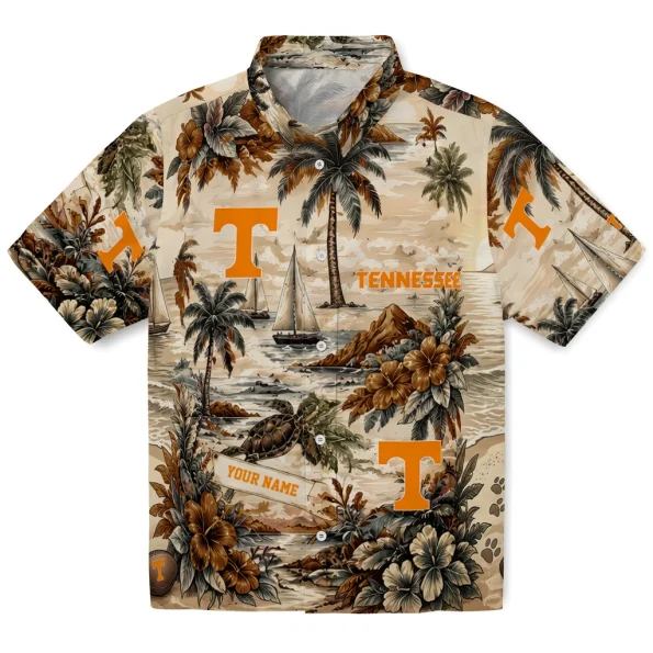 tennessee-volunteers-hawaiian-shirt-customized-island-voyage-orange-beige-best-selling tennessee volunteers hawaiian shirt customized island voyage orange beige best selling