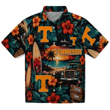 Tennessee Volunteers Hawaiian Shirt - Personalized Scenic Collage Black Green