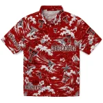 Texas Tech Red Raiders Hawaiian Shirt - Personalized Wave Florals Red 1 texas-tech-red-raiders-hawaiian-shirt-personalized-wave-florals-red-best-selling