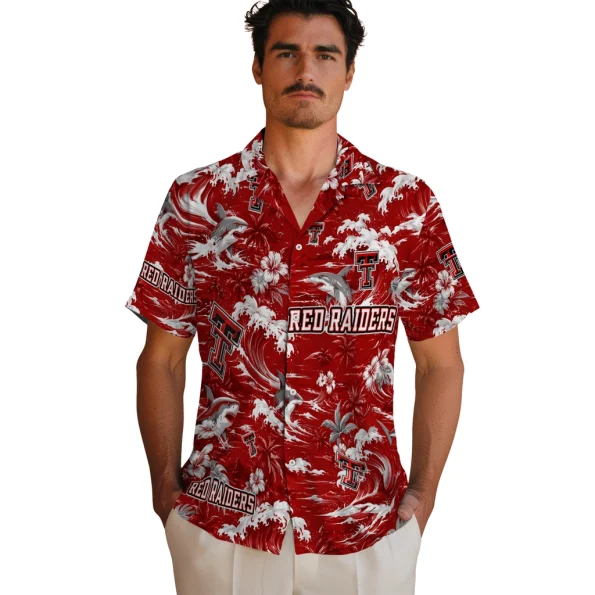 texas-tech-red-raiders-hawaiian-shirt-personalized-wave-florals-red-fashion-forward