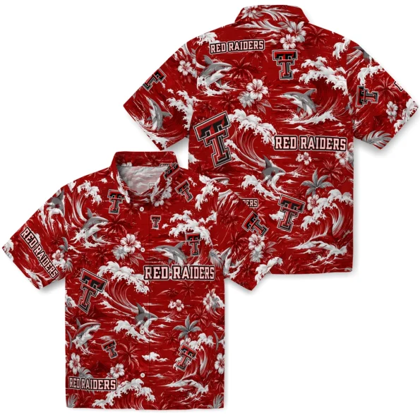 texas-tech-red-raiders-hawaiian-shirt-personalized-wave-florals-red-high-quality