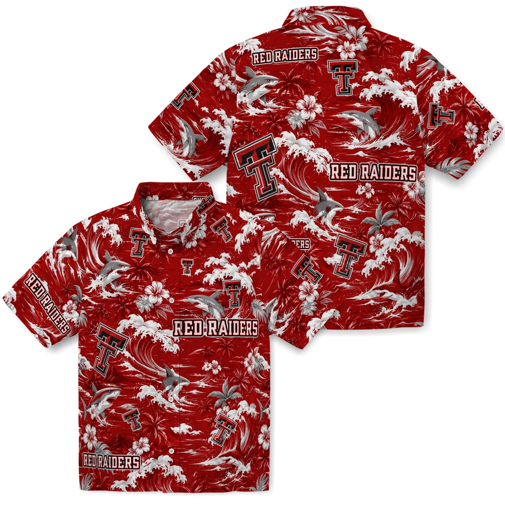 texas-tech-red-raiders-hawaiian-shirt-personalized-wave-florals-red-high-quality