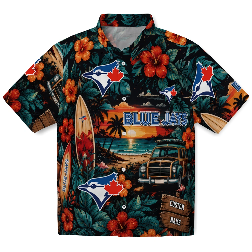 toronto-blue-jays-hawaiian-shirt-personalized-scenic-collage-black-green-best-selling toronto blue jays hawaiian shirt personalized scenic collage black green best selling