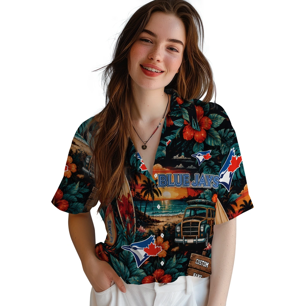 toronto-blue-jays-hawaiian-shirt-personalized-scenic-collage-black-green-latest-model
