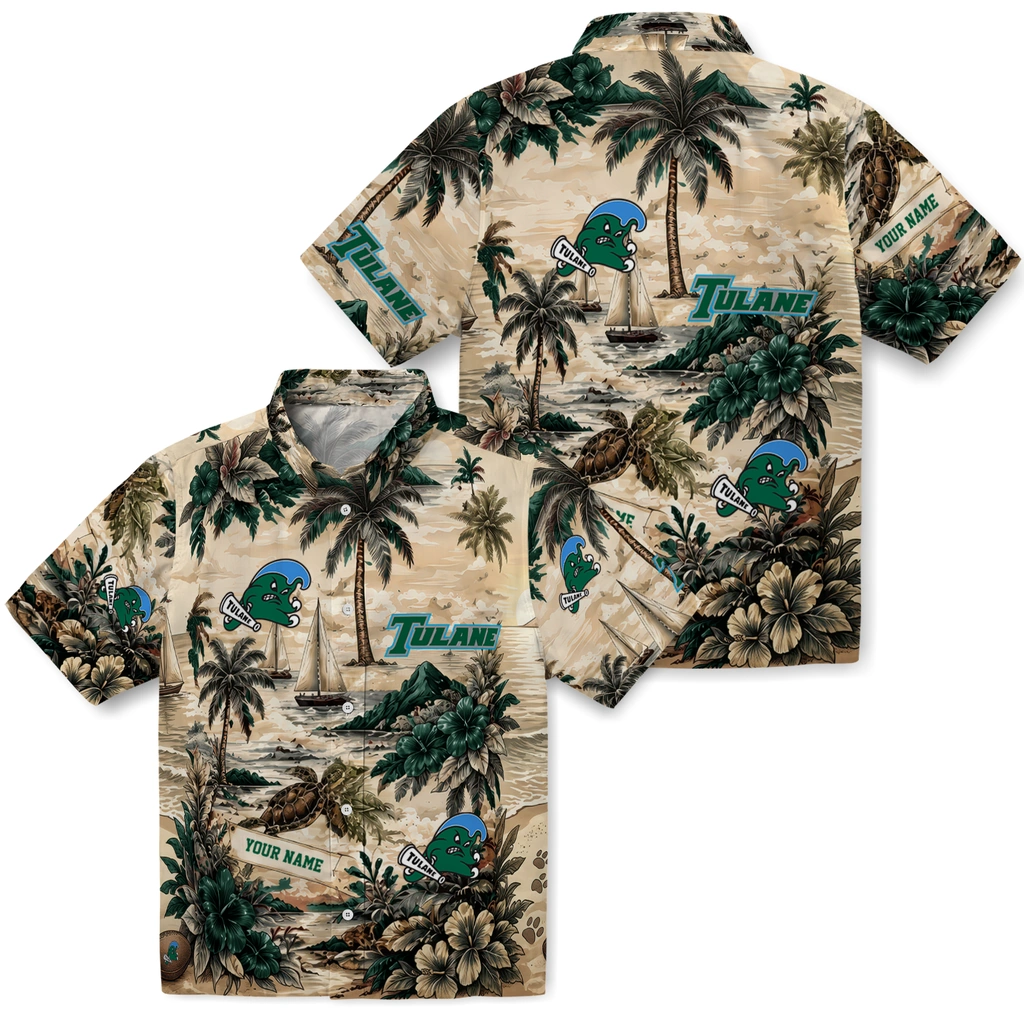 tulane-green-wave-hawaiian-shirt-custom-island-voyage-green-beige-high-quality