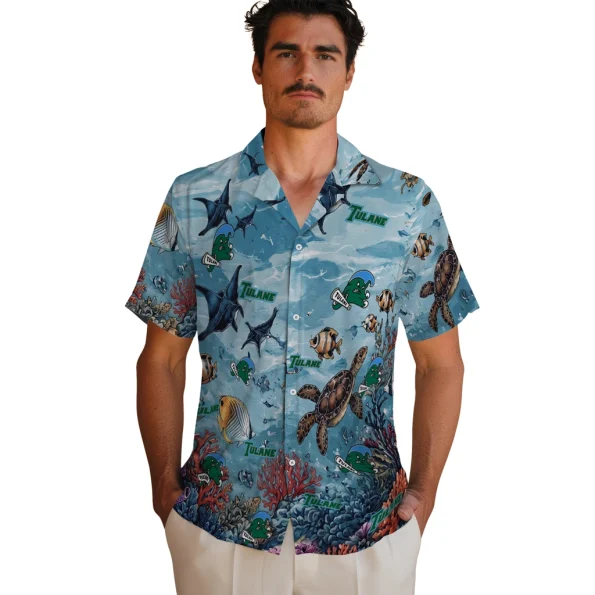 tulane-green-wave-hawaiian-shirt-customized-coral-reef-aqua-fashion-forward
