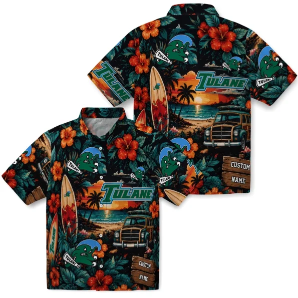 tulane-green-wave-hawaiian-shirt-customized-scenic-collage-black-green-high-quality