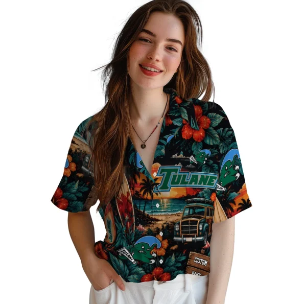 tulane-green-wave-hawaiian-shirt-customized-scenic-collage-black-green-latest-model