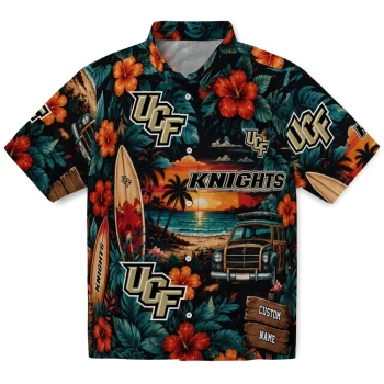 UCF Knights Hawaiian Shirt - Custom Scenic Collage Black Green