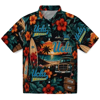 UCLA Bruins Hawaiian Shirt - Customized Scenic Collage Black Green