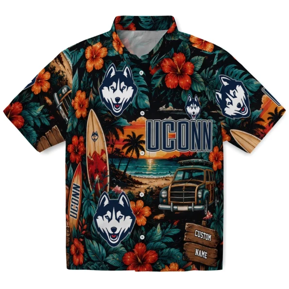 uconn-huskies-hawaiian-shirt-custom-scenic-collage-black-green-best-selling uconn huskies hawaiian shirt custom scenic collage black green best selling