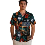 uconn-huskies-hawaiian-shirt-custom-scenic-collage-black-green-best-selling