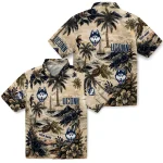 uconn-huskies-hawaiian-shirt-personalized-island-voyage-blue-beige-best-selling