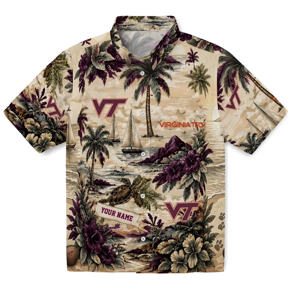 virginia-tech-hokies-hawaiian-shirt-custom-island-voyage-maroon-beige-best-selling virginia tech hokies hawaiian shirt custom island voyage maroon beige best selling
