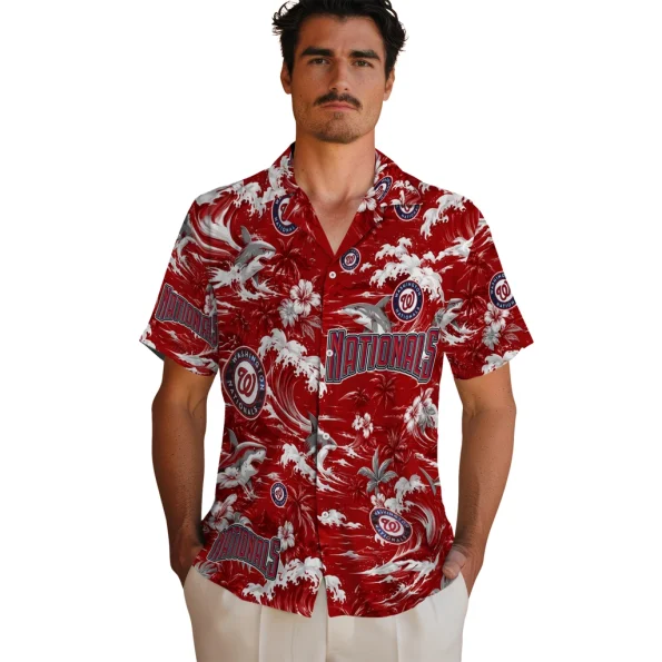 washington-nationals-hawaiian-shirt-customized-wave-florals-red-fashion-forward