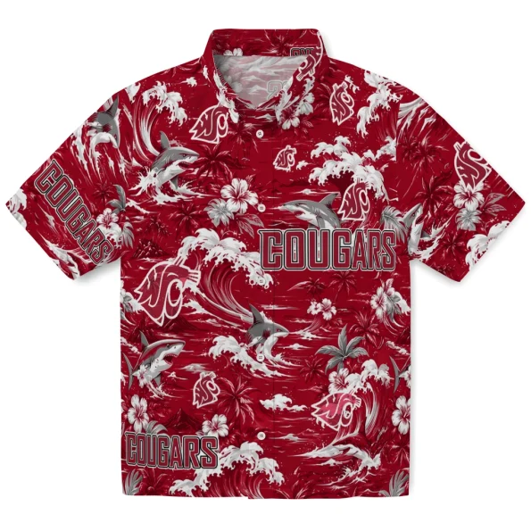 washington-state-cougars-hawaiian-shirt-customized-wave-florals-crimson-best-selling washington state cougars hawaiian shirt customized wave florals crimson best selling