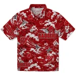 wisconsin-badgers-hawaiian-shirt-personalized-wave-florals-red-best-selling