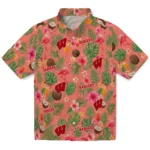 Wisconsin Badgers Hawaiian Shirt - Personalized Coral Pink