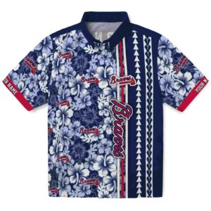 Custom Atlanta Braves Hibiscus Arrows Navy White Clog