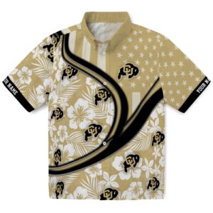 Custom Colorado Buffaloes Floral Wave Gold White Clog