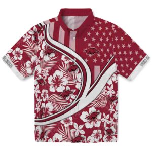 Customized Arkansas Razorbacks Floral Wave Red White Clog
