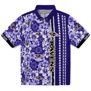 Customized Baltimore Ravens Hibiscus Arrows Purple White Clog