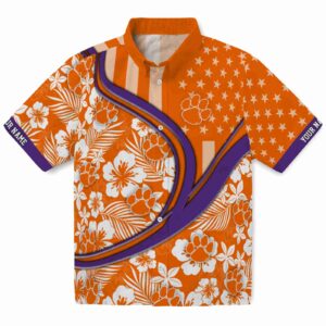 Customized Clemson Tigers Floral Wave Orange White Clog