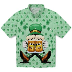 Leprechaun Beer Clover Hawaiian Shirt