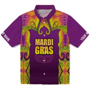 Mardi Gras Masked Hawaiian Shirt Customizable