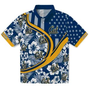 Personalized California Golden Bears Floral Wave Blue White Clog